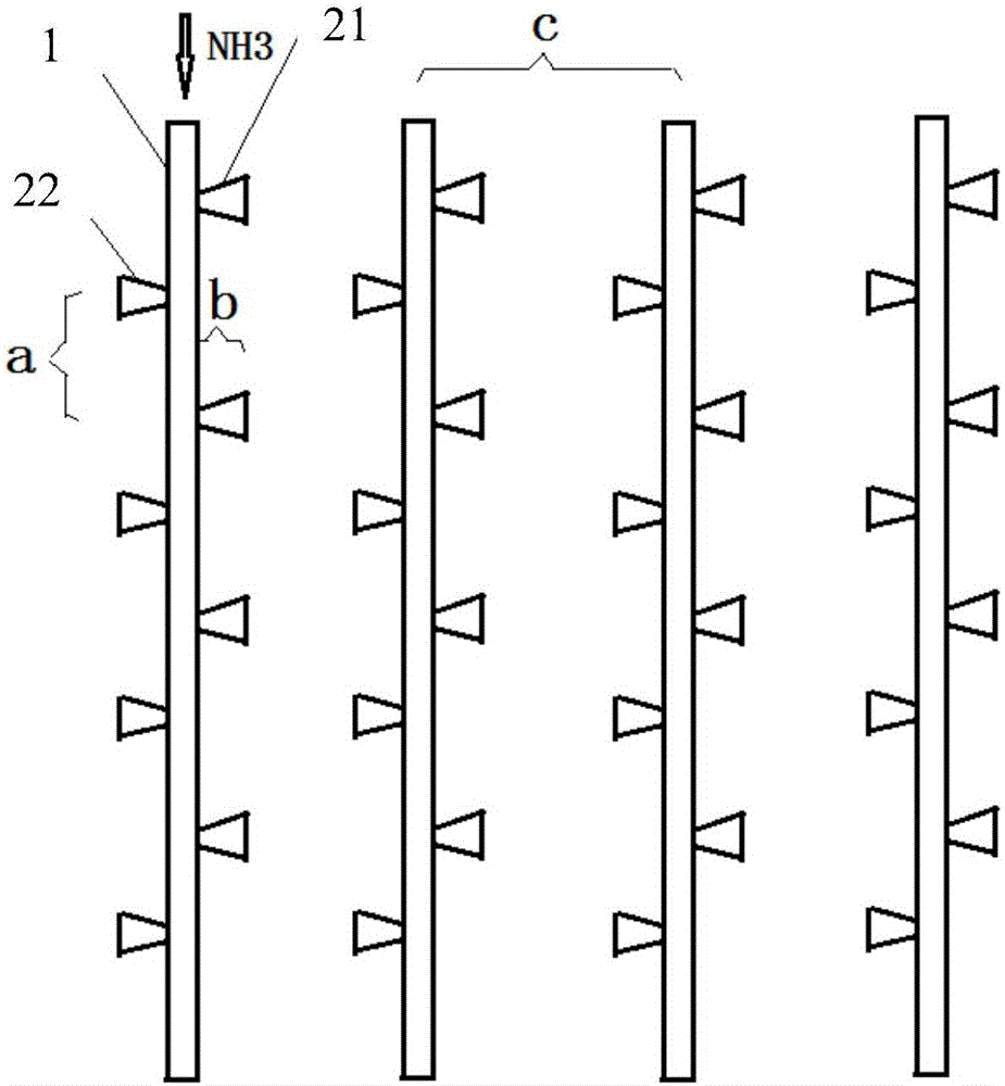 Ammonia spraying grating device