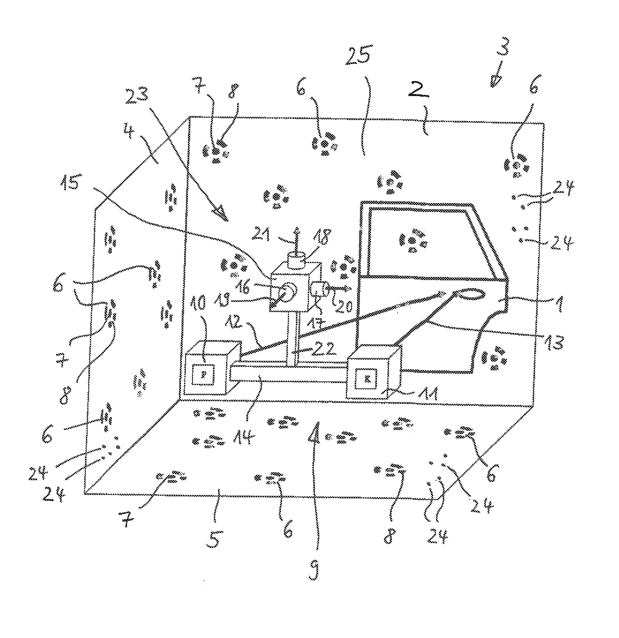 Apparatus and method for determining the 3D coordinates of an object and for calibrating an industrial robot