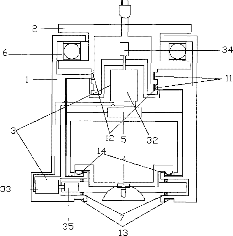 Voice control omnibearing rotating top light