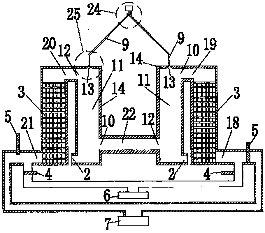 Dual-furnace type powder flying melting glass kiln