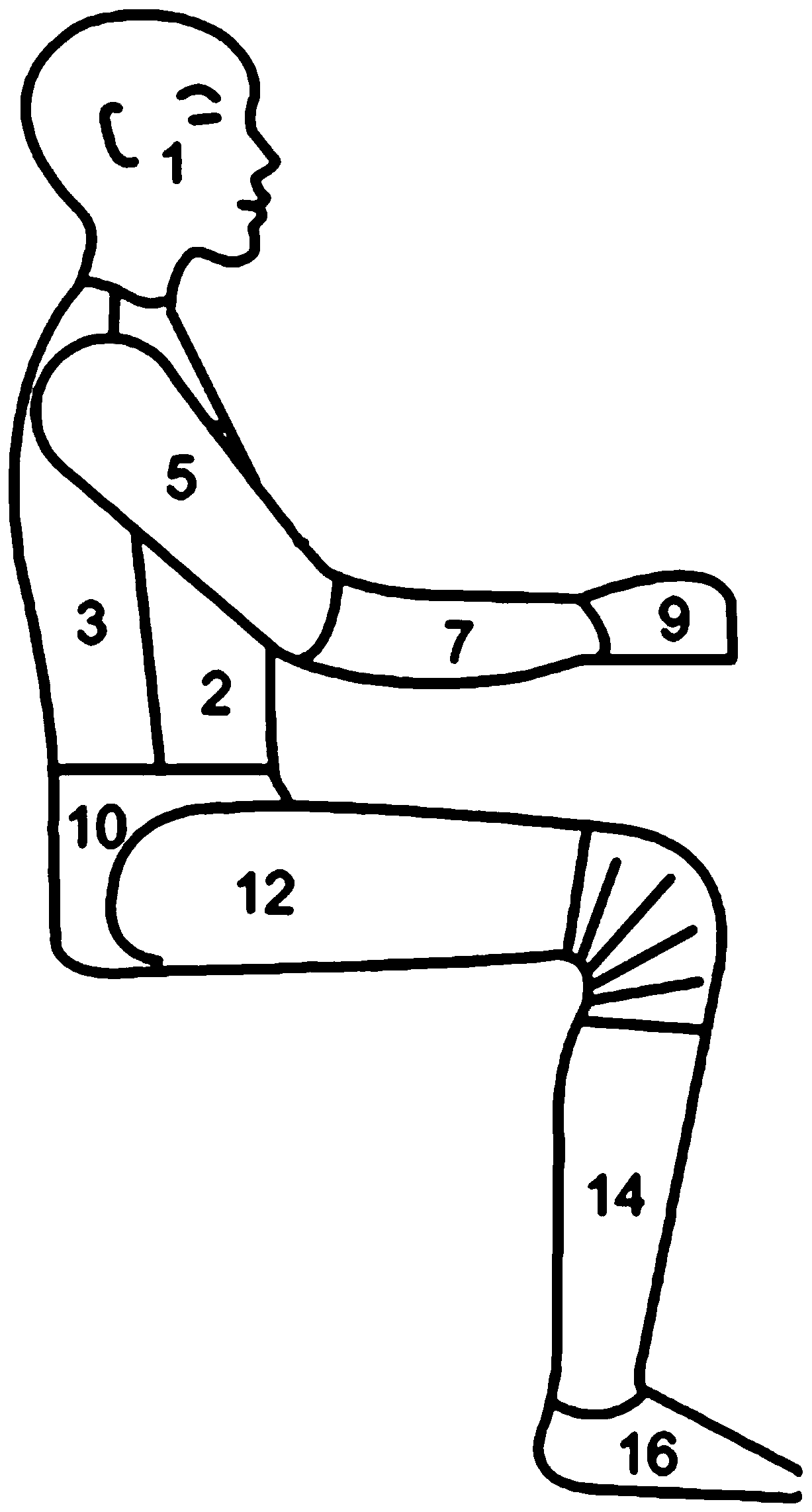 Dummy for testing pressure comfort of office chair