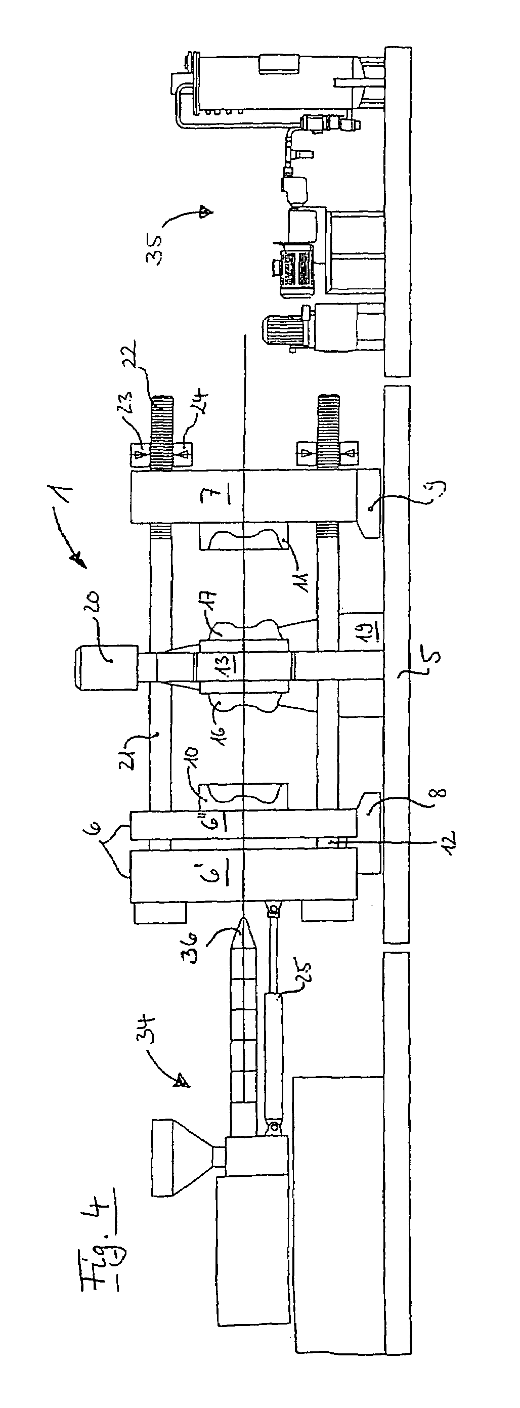 Mold closing device for an injection molding machine