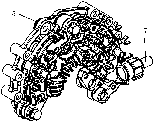 An integrated structure of rectifier bridge rear cover