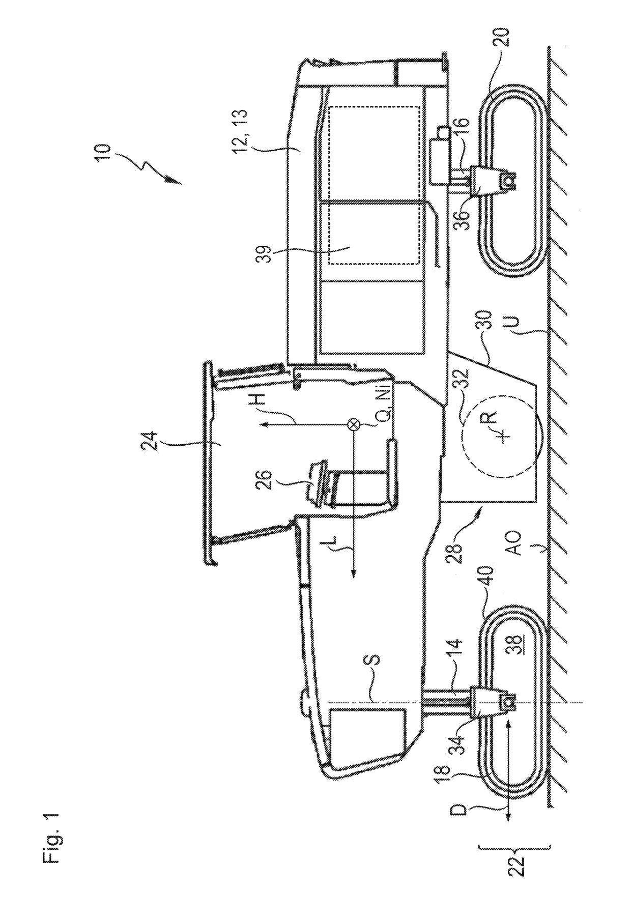 Earth working machine whose working apparatus is displaceable out of its operating position using an onboard actuator