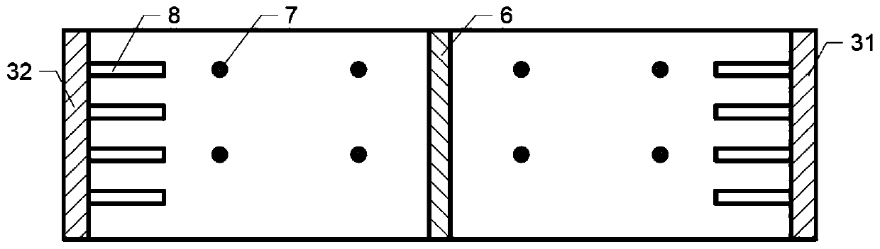 Narrow and long open caisson of thick soft soil layer and construction method thereof