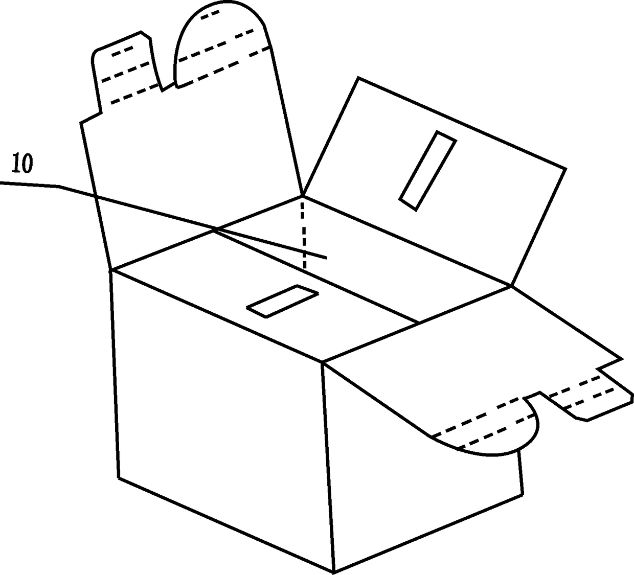 Adhesive tape-free expressage packing box capable of used by multiple times