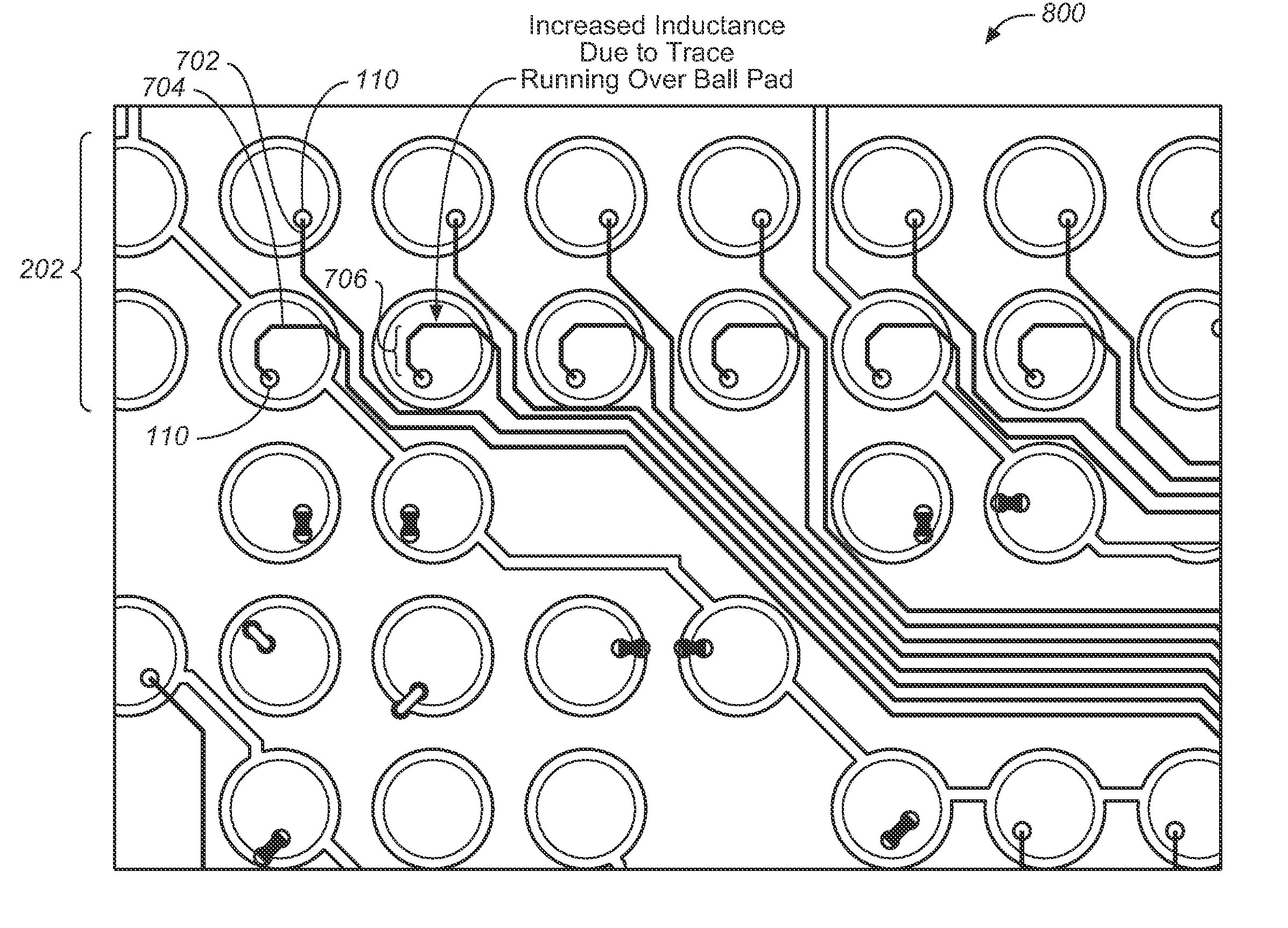 Device for minimizing differential pair length mismatch and impedance discontinuities in an integrated circuit package design