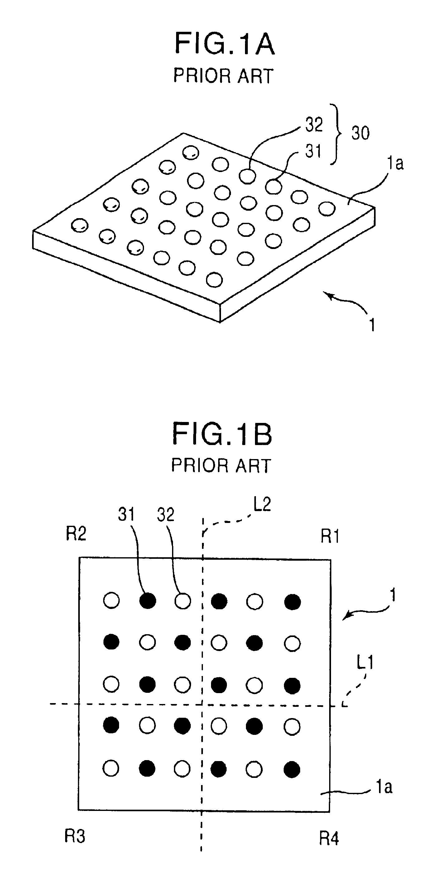 Semiconductor device having a matrix array of contacts and a fabrication process thereof