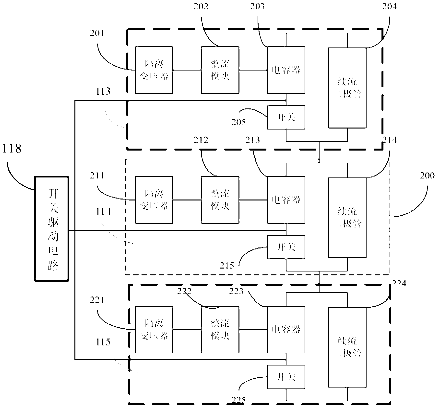 Unipolar microsecond pulse high voltage power supply