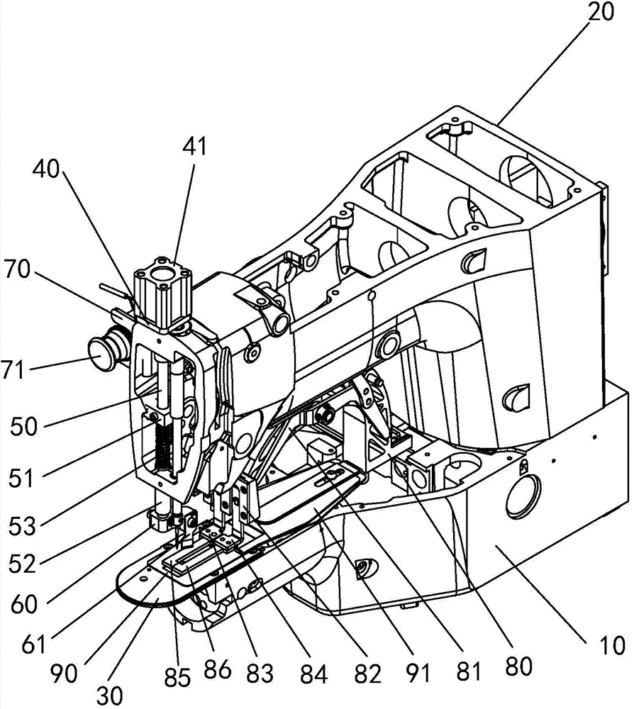 All-in-one machine capable of achieving fast switching between bartacking function and buttonholing function