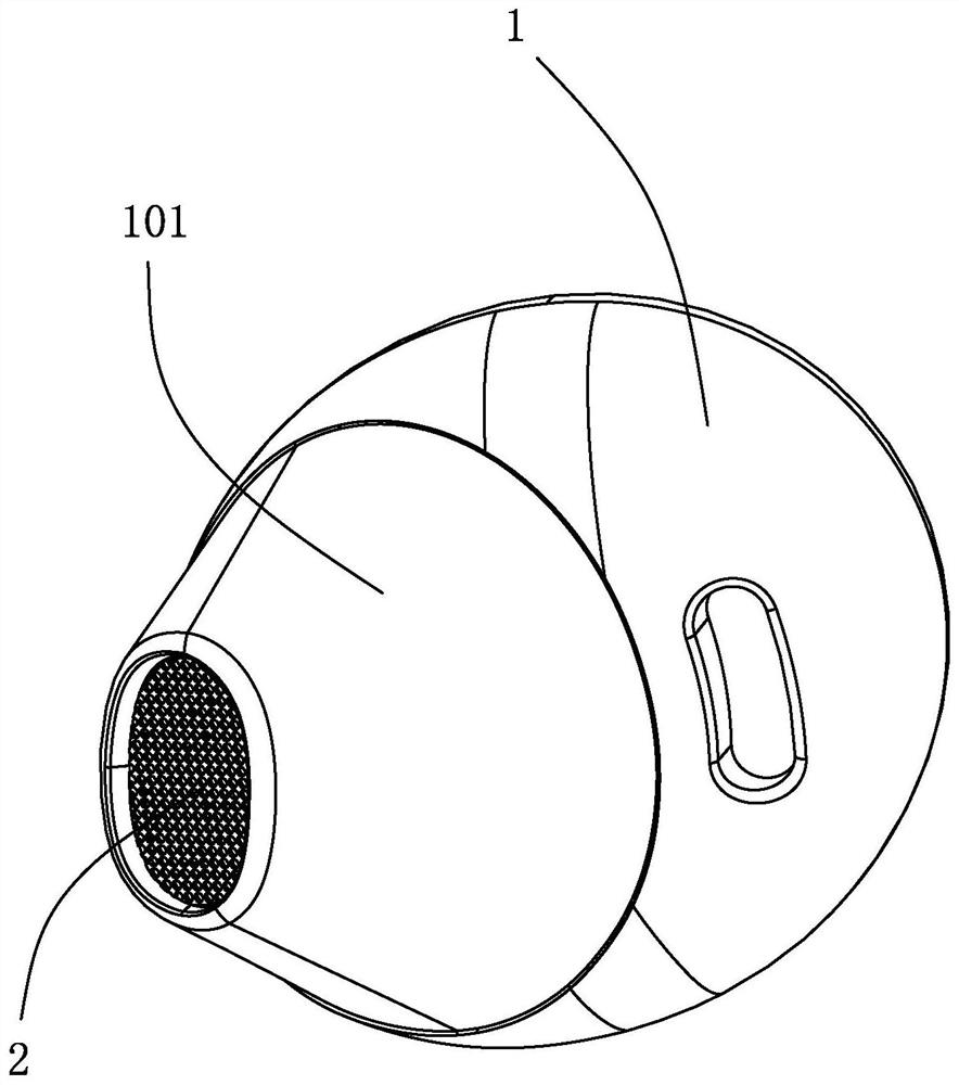 Steady assembly method of sound guide tube steel mesh on earphone cover and earphone