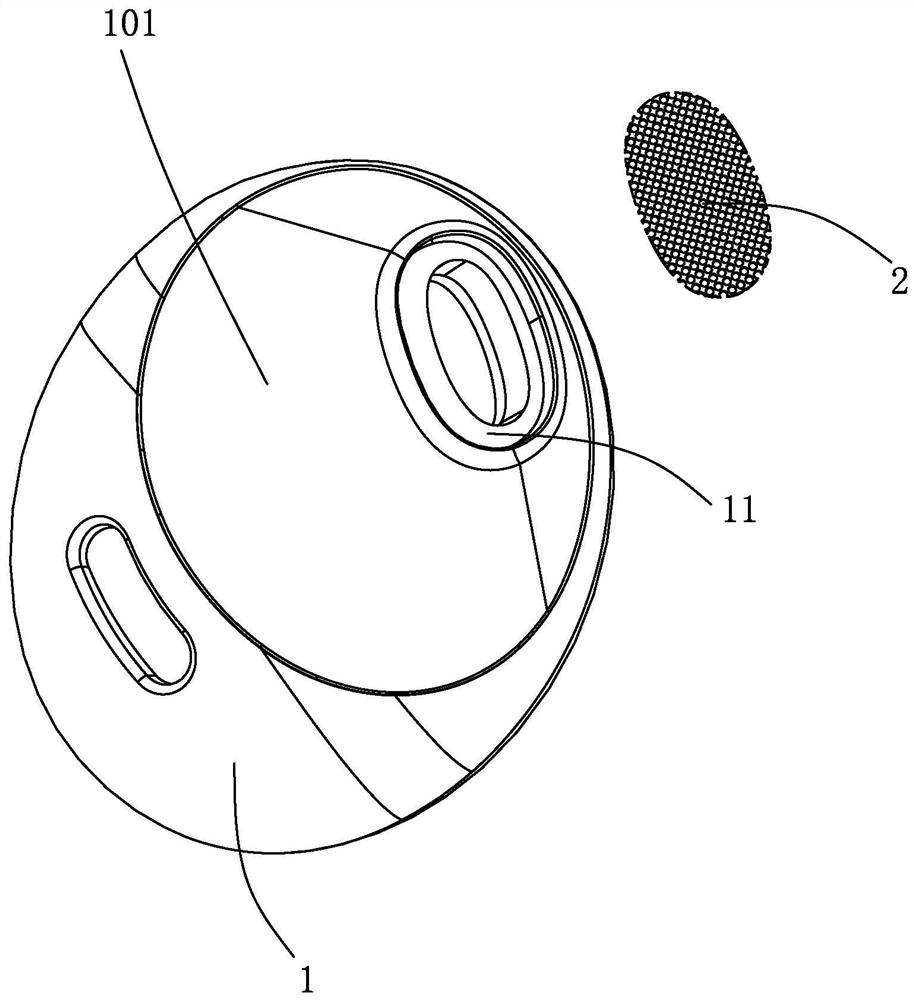 Steady assembly method of sound guide tube steel mesh on earphone cover and earphone