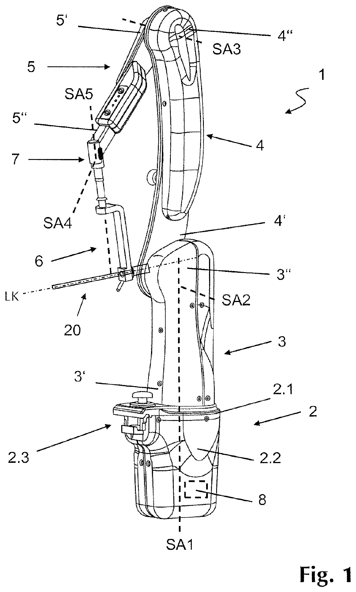 Surgical assistance system and method for generating control signals for voice control of a surgical assistance system robot kinematics that can be moved in a motor-controlled manner