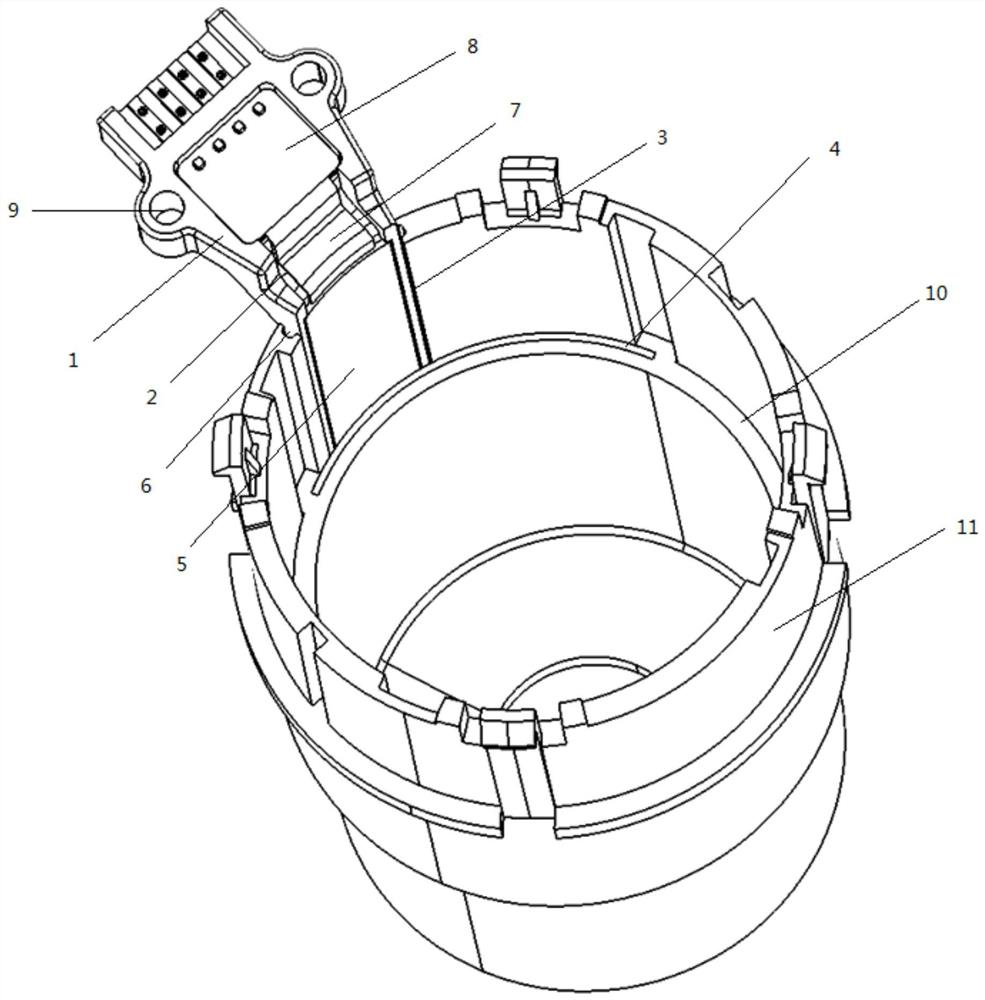 High-precision induction linear displacement sensor