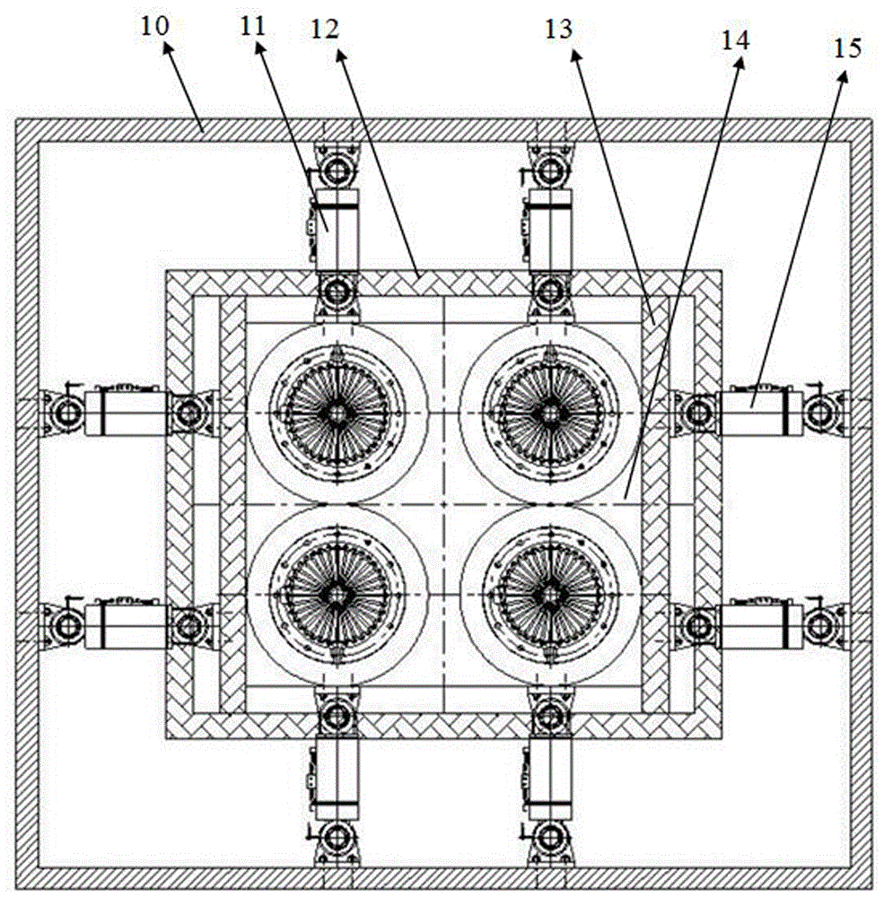 Eccentric hob horizontal-moving cutterhead used for hard rock rectangular cutting section