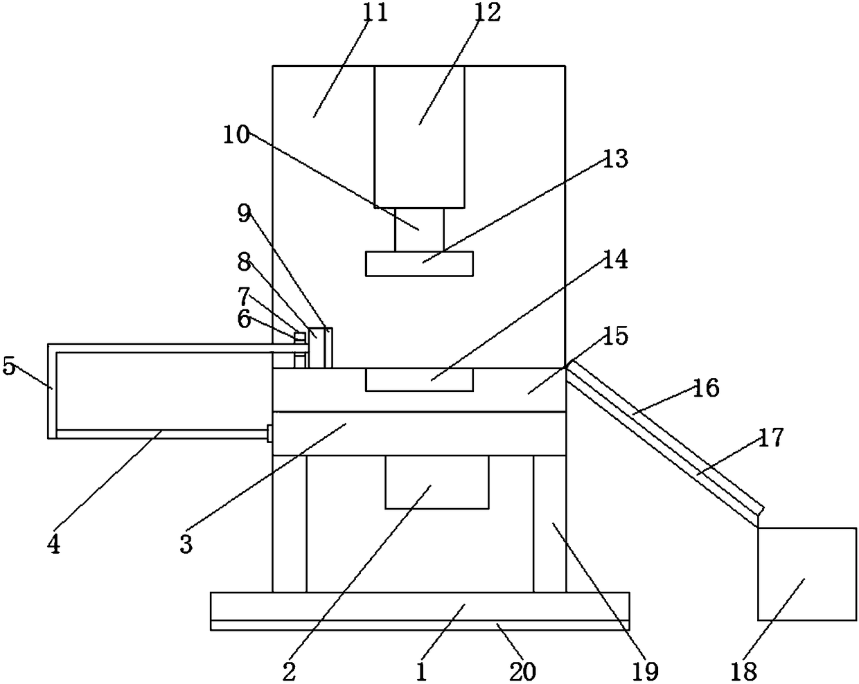 Automatic discharge punch for hardware machining