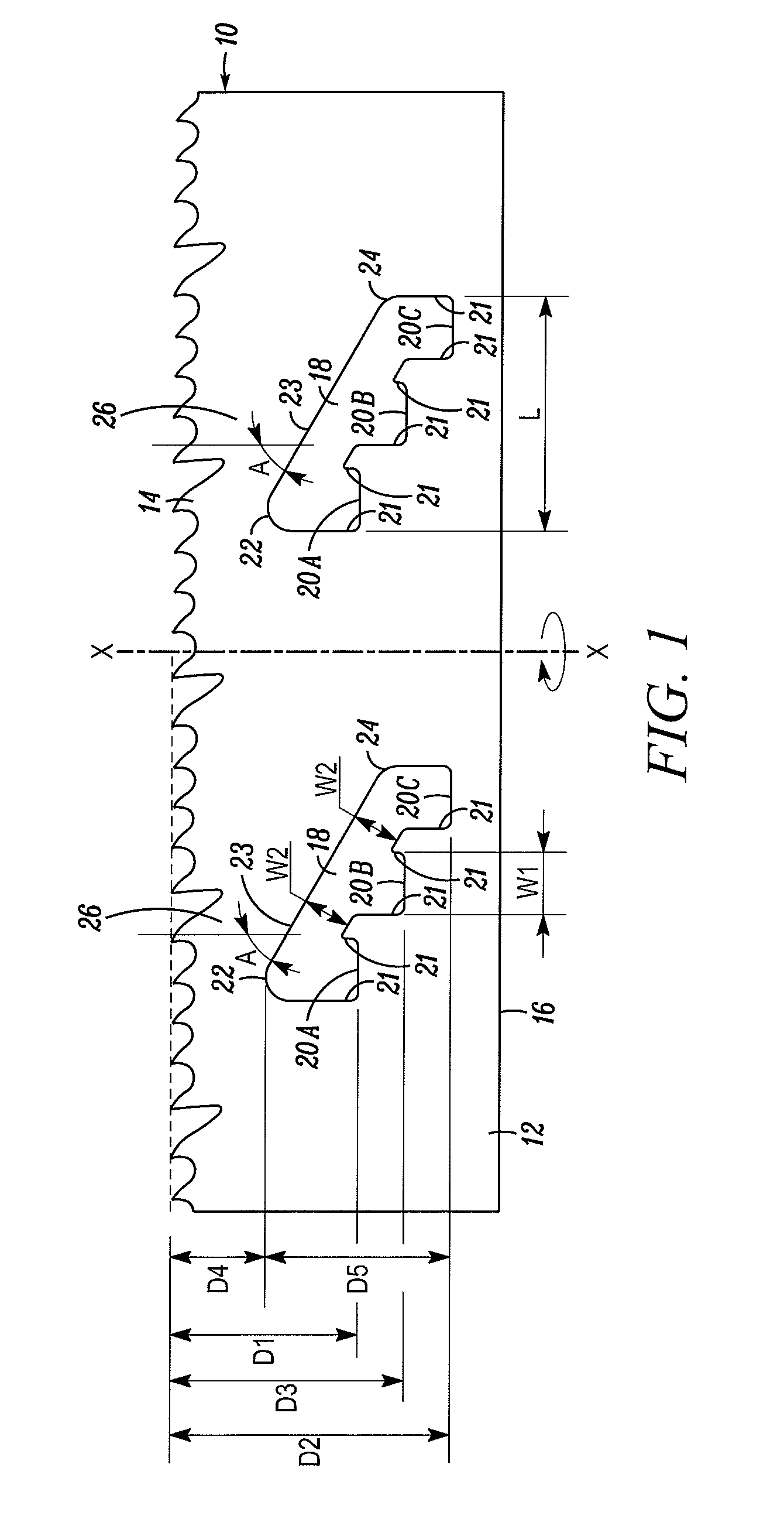 Hole cutter with axially-elongated aperture defining multiple fulcrums