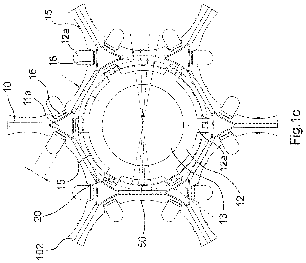 Supporting structure for concurrently supporting a plurality of containers for substances for pharmaceutical, medical or cosmetic applications, transport structure and transport or packaging container comprising the same