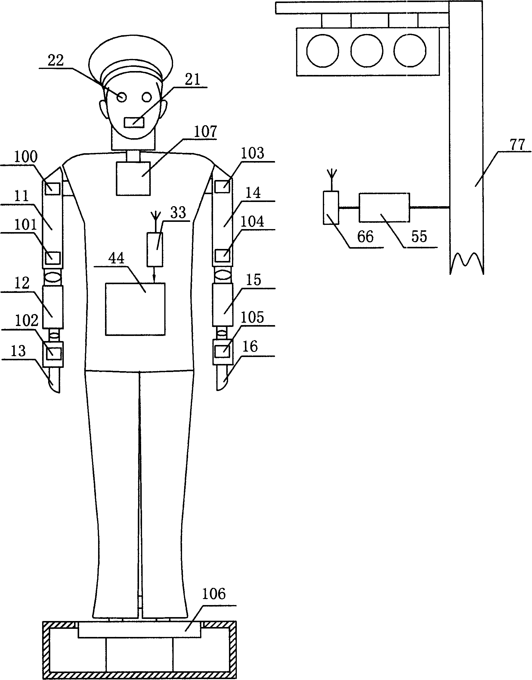 Simulated traffic commanding device