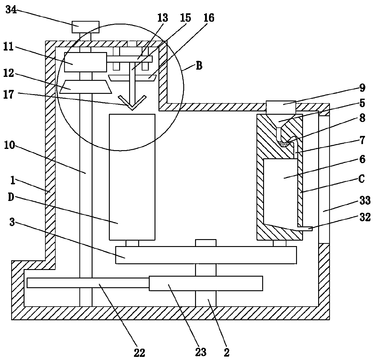 A nursing device for vomiting symptoms of patients with digestive tract tumors