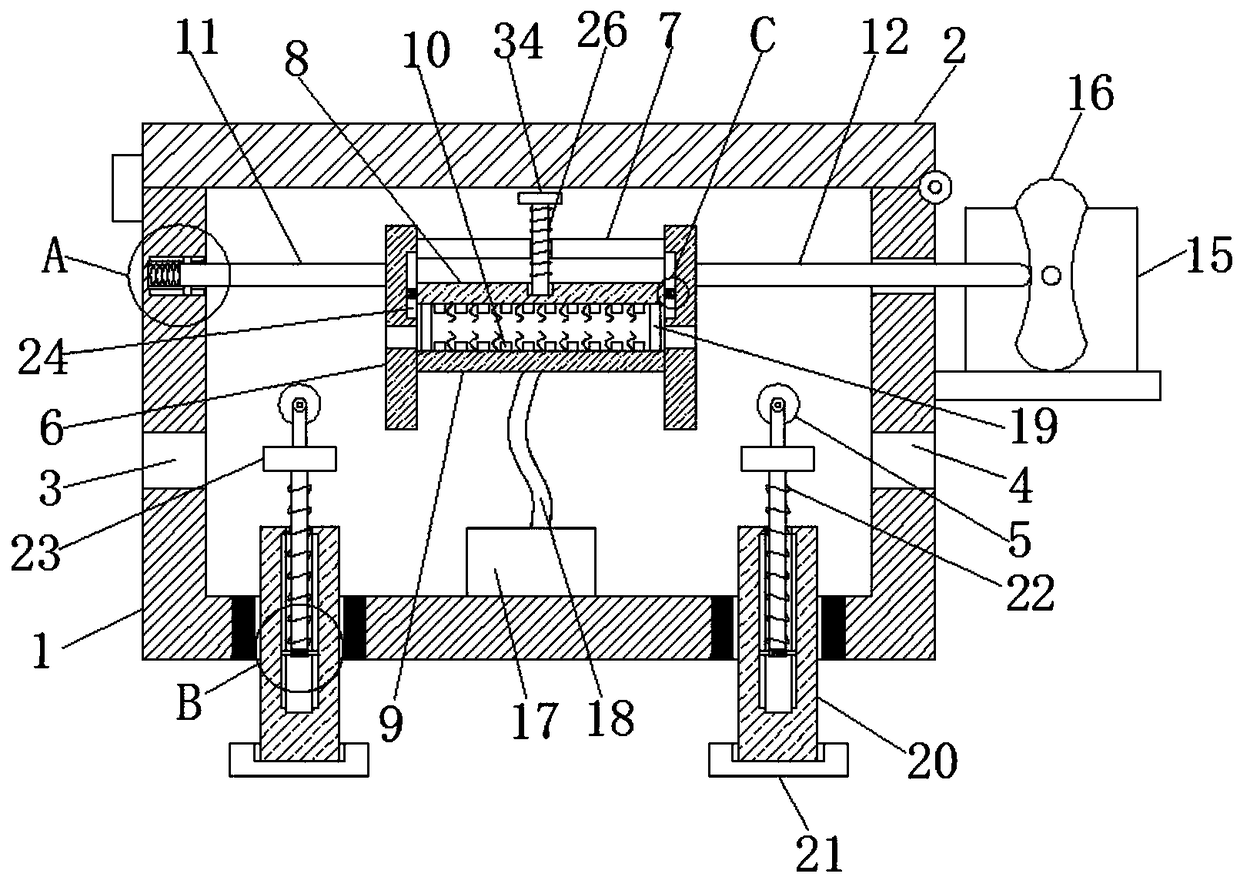 Dust removing box for machining and conveying cotton cloth