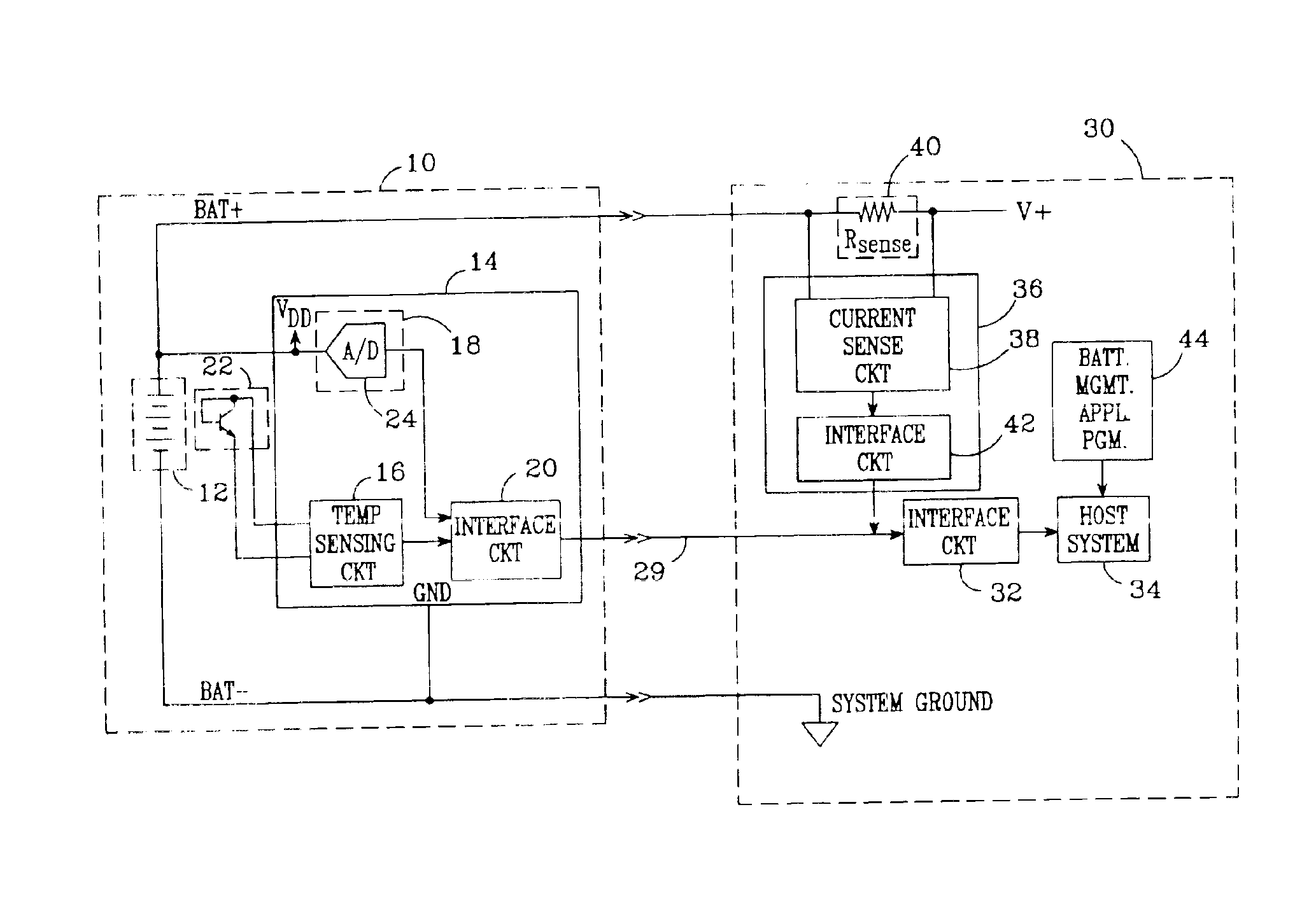 System and method for battery management using host processing