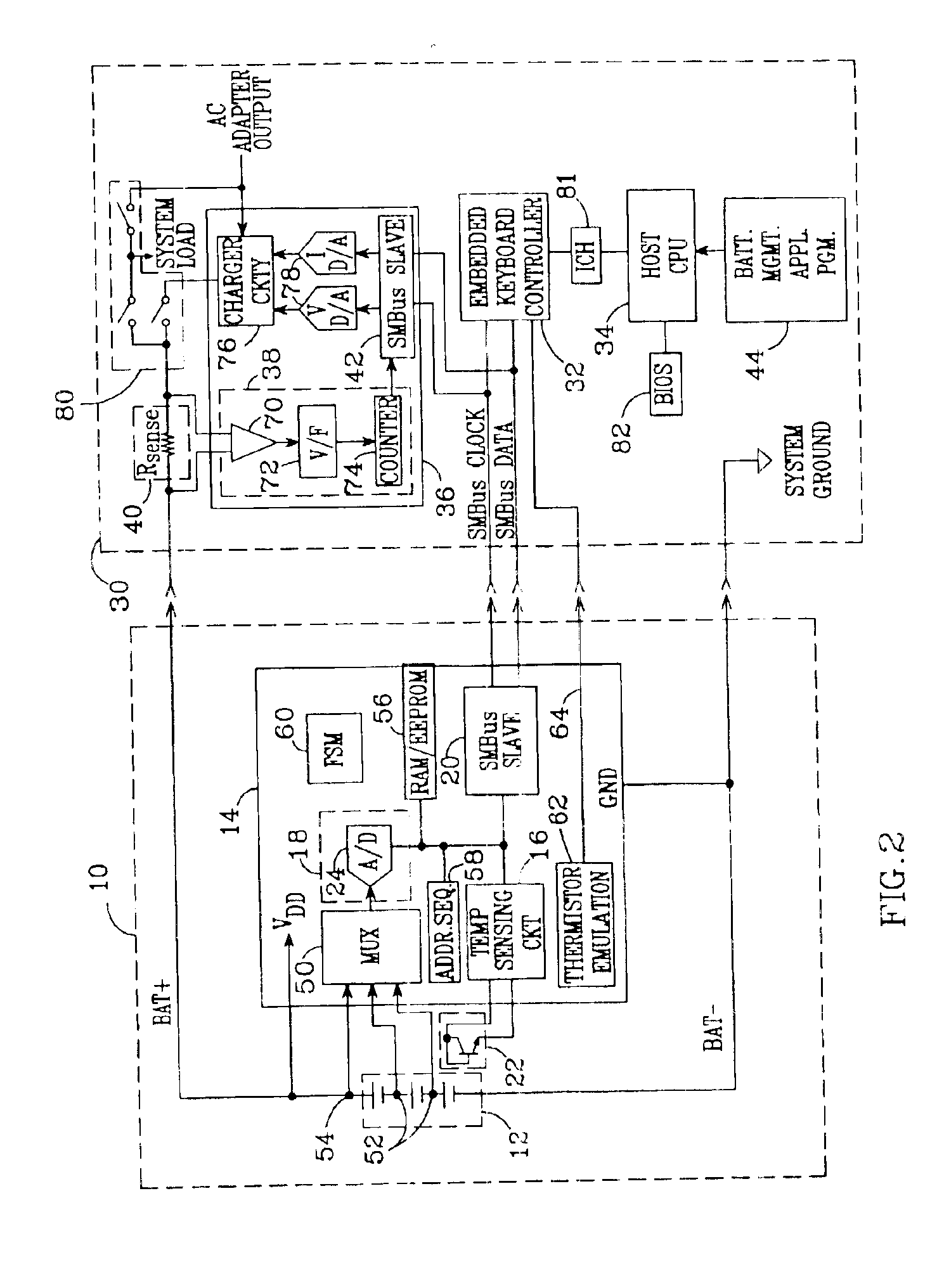 System and method for battery management using host processing