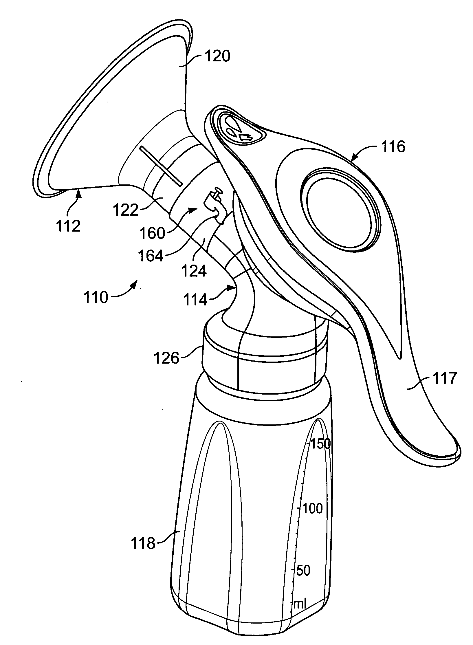 Method and apparatus for minimum negative pressure control, particularly for breastpump with breastshield pressure control system