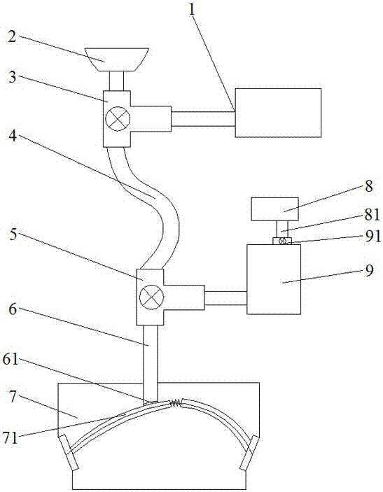 Grout supplementing and pressing device for prestressed pipelines of bridge and construction method thereof