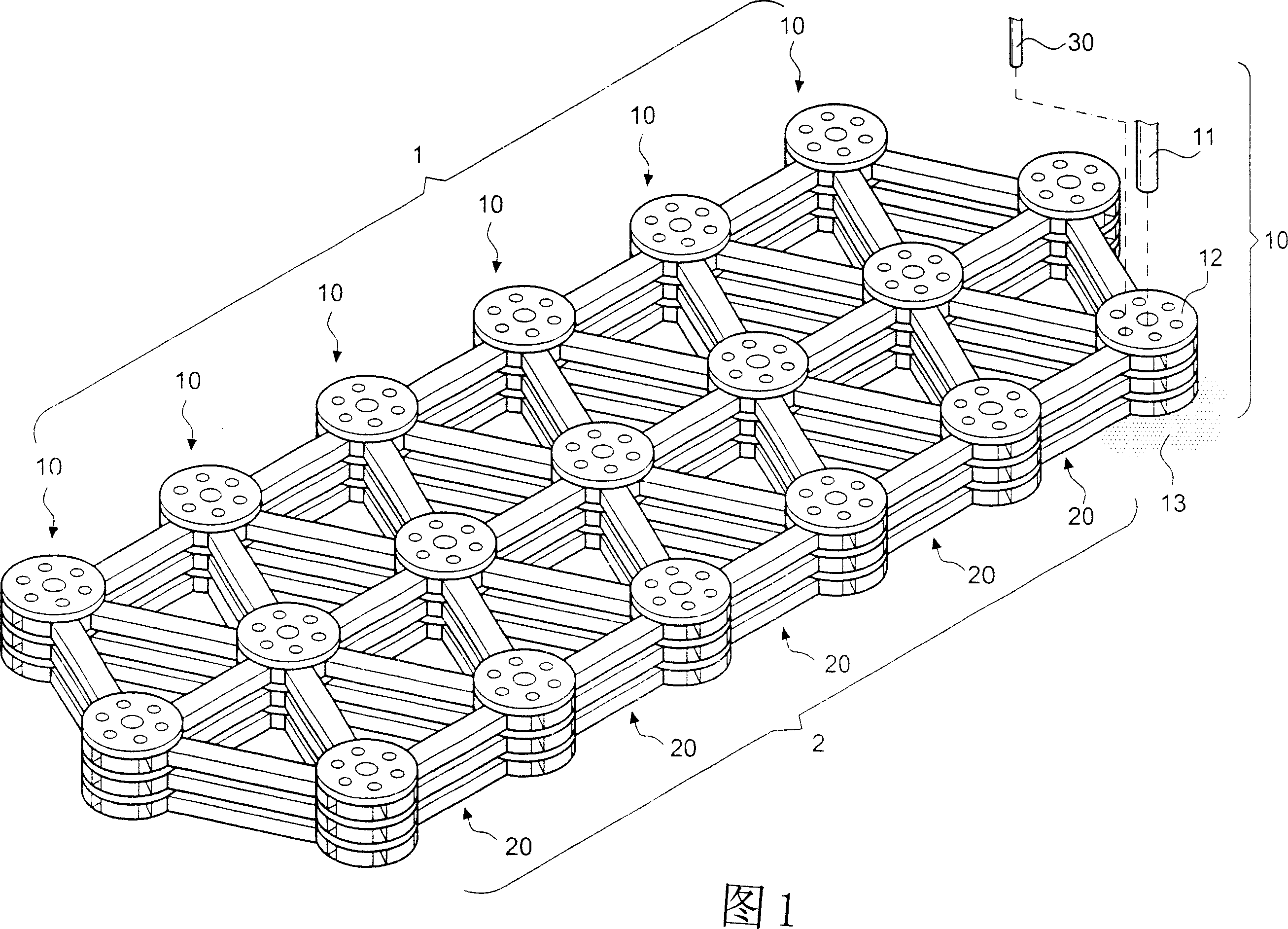 Trussed-beam roomage embankment and wall structure