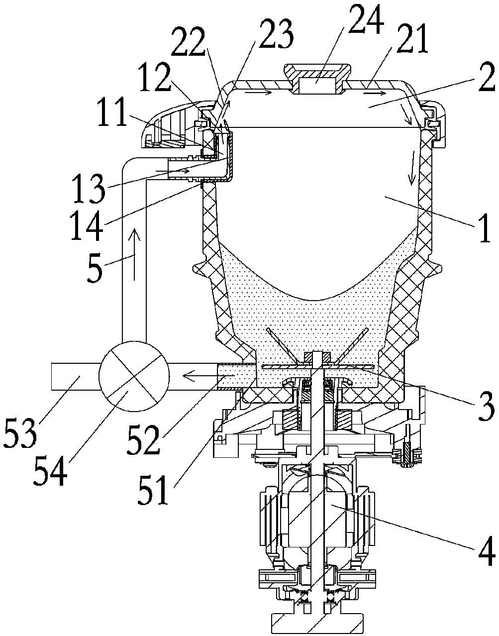 Self-cleaning food processing machine