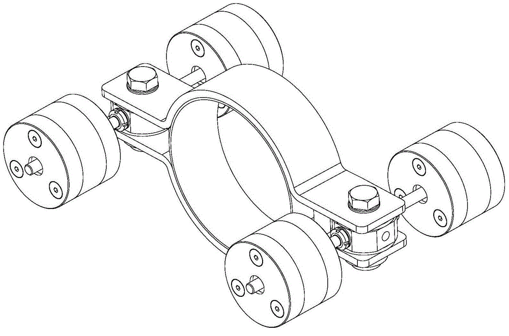 Pipeline vibration-absorption clamping hoop with adjustable direction