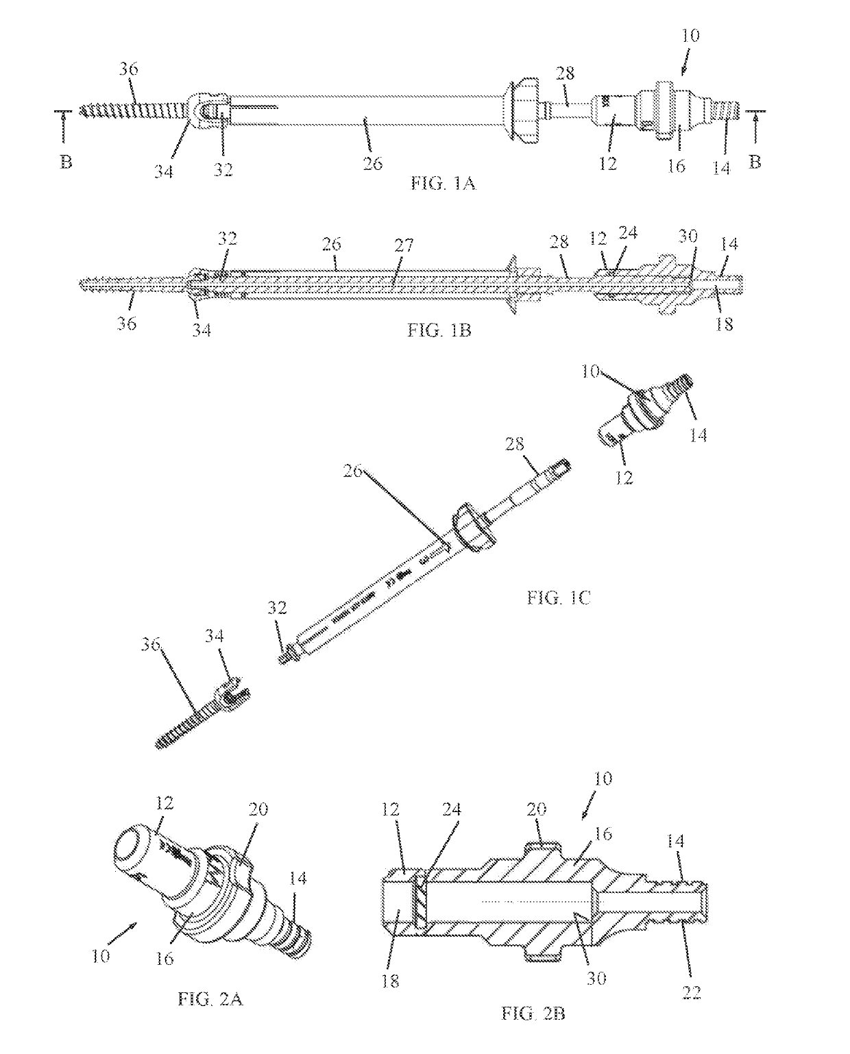 Bone marrow aspiration adaptor assembly