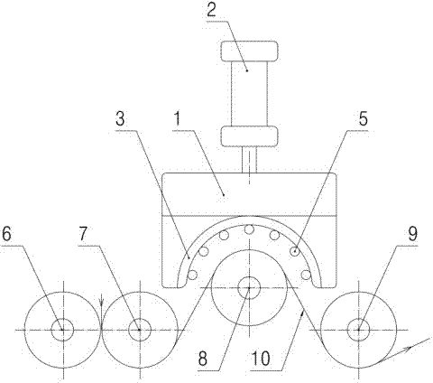 Calendering shaping device for polyethylene glycol terephthalate (PET) nano reinforced plate production line