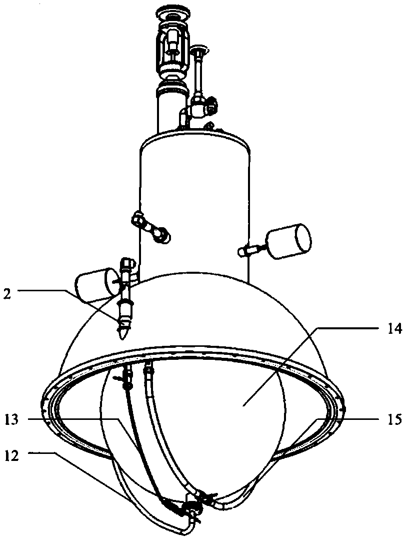 Detachable type ground test supercritical helium storage container restraining thermal-acoustic oscillation