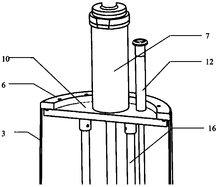 Detachable type ground test supercritical helium storage container restraining thermal-acoustic oscillation