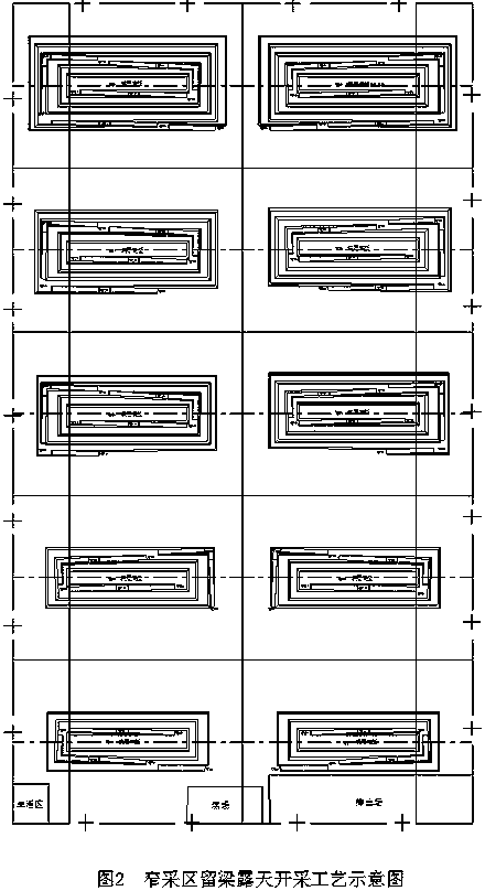 Beam-reserving open pit mining technology in narrow mining area