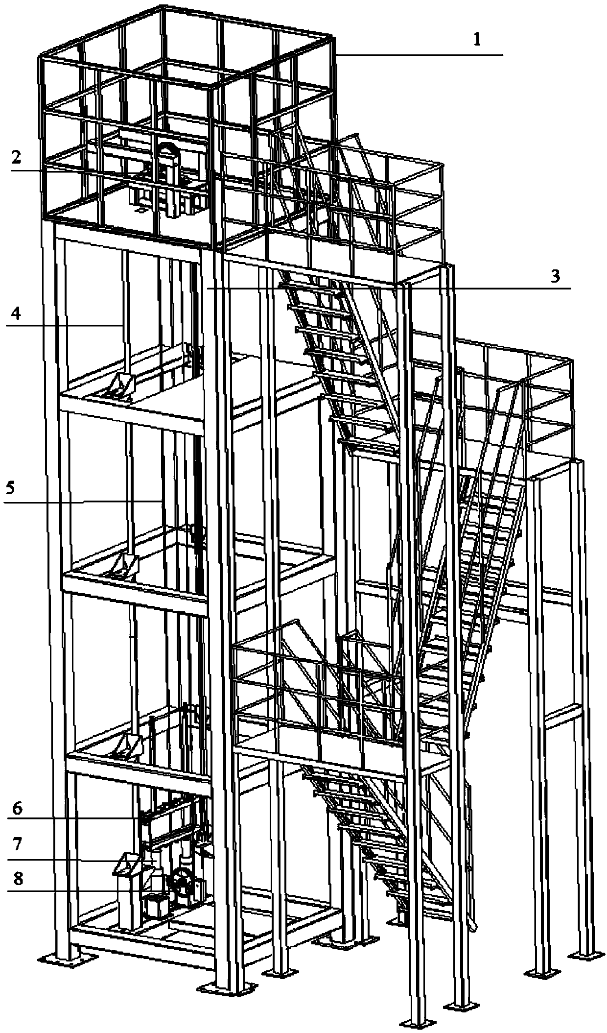 Deceleration test tower of speed limiter