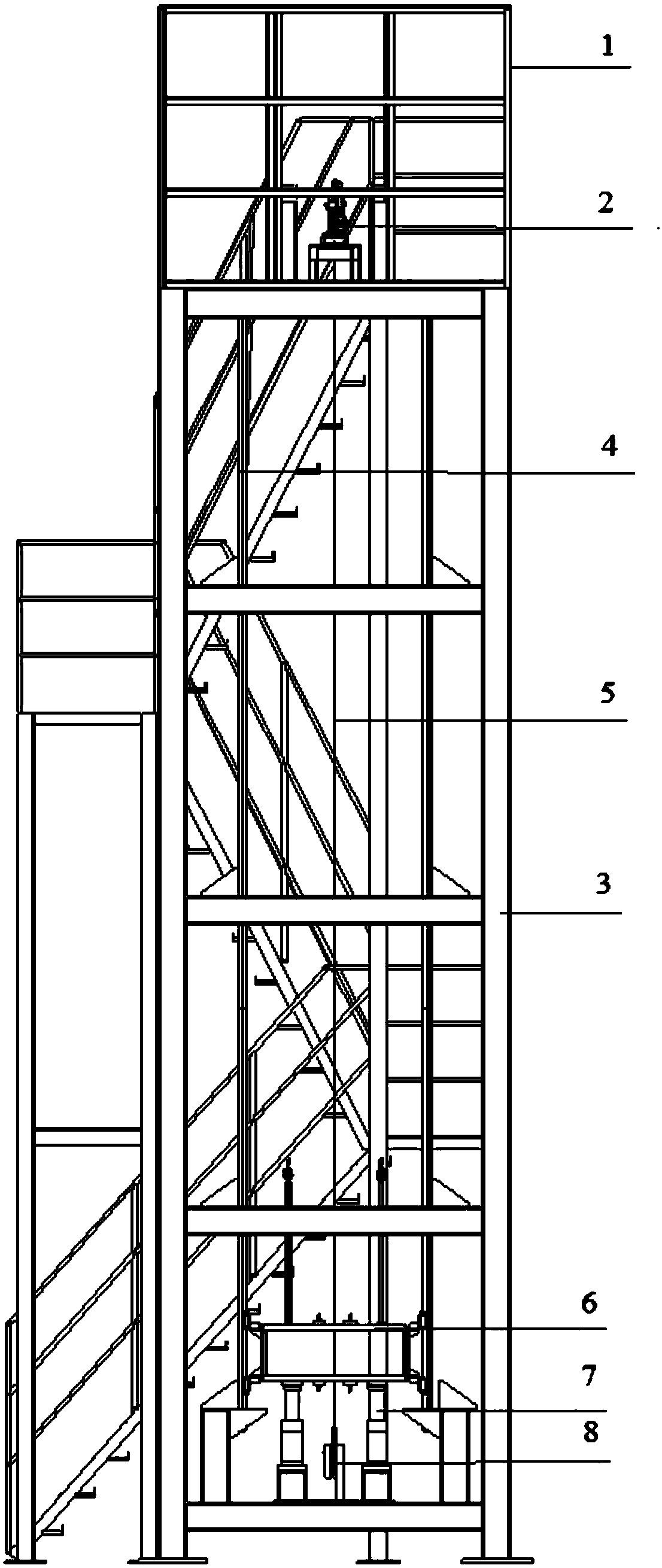 Deceleration test tower of speed limiter