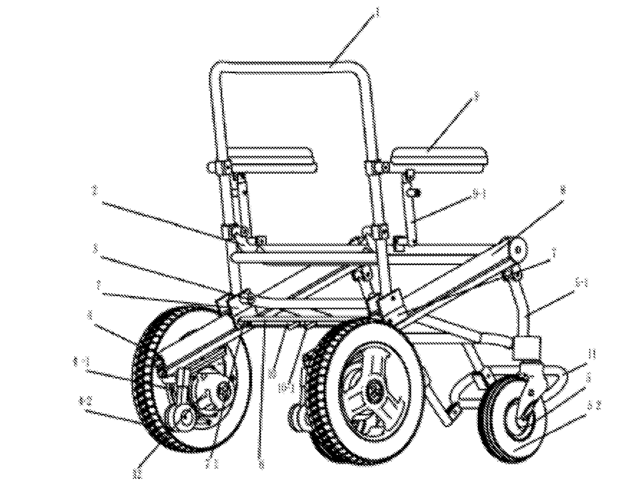 Folding wheelchair