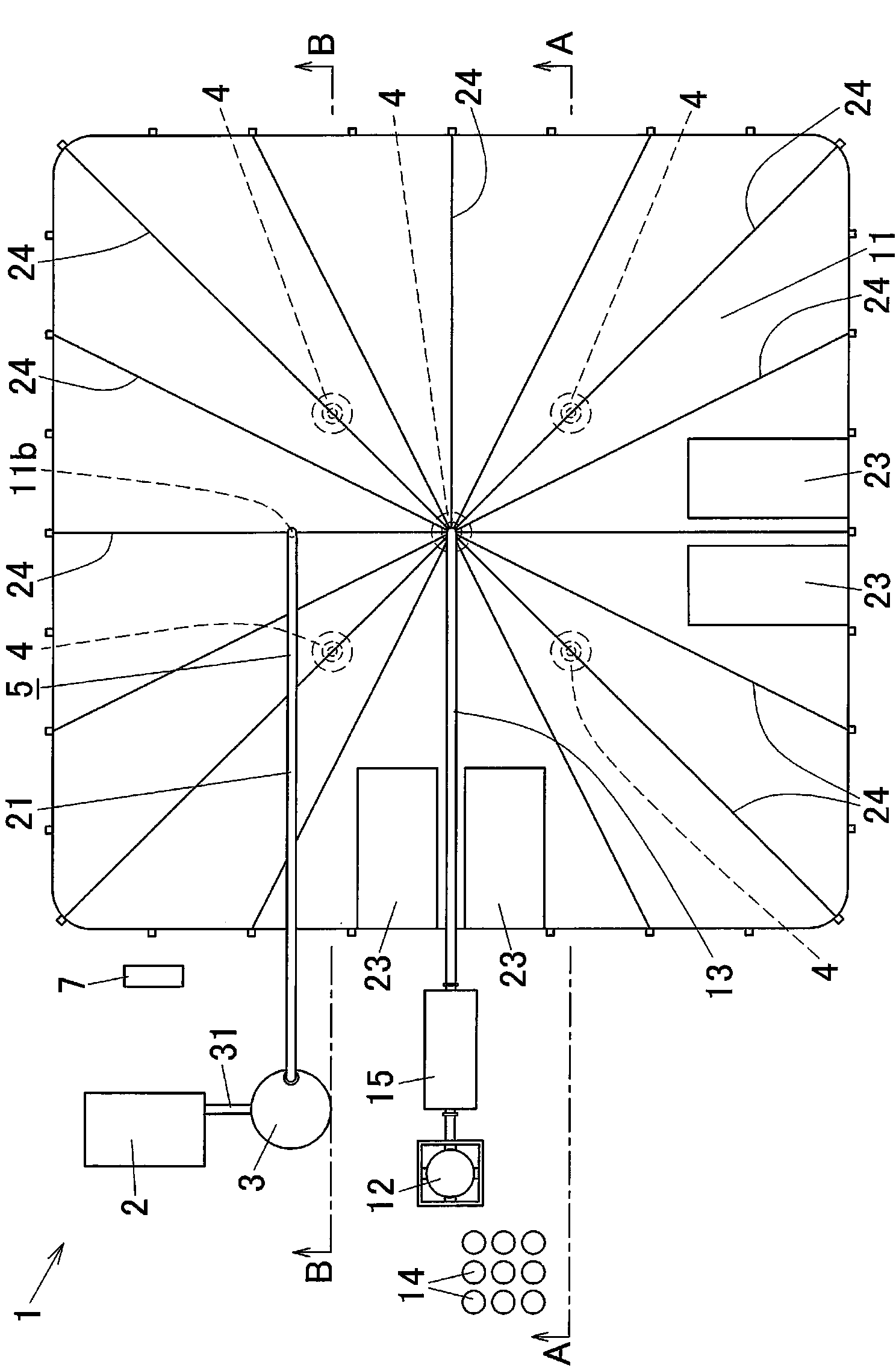 Method for carbonization and device for carbonization of organic matter in soil