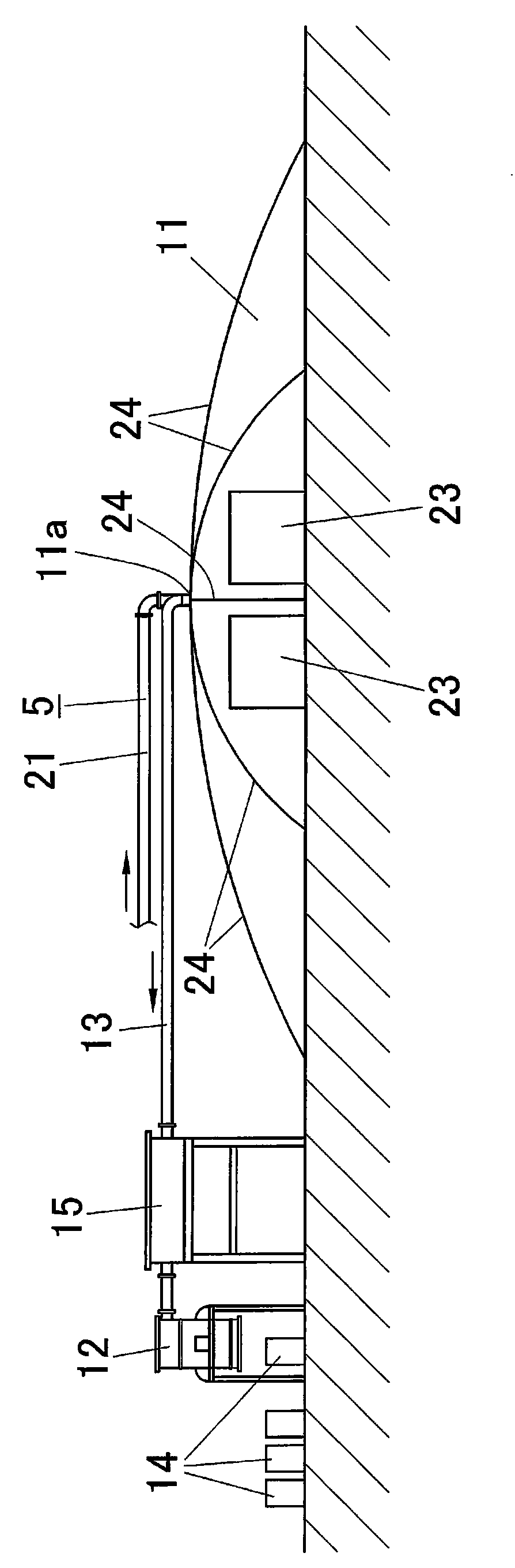 Method for carbonization and device for carbonization of organic matter in soil