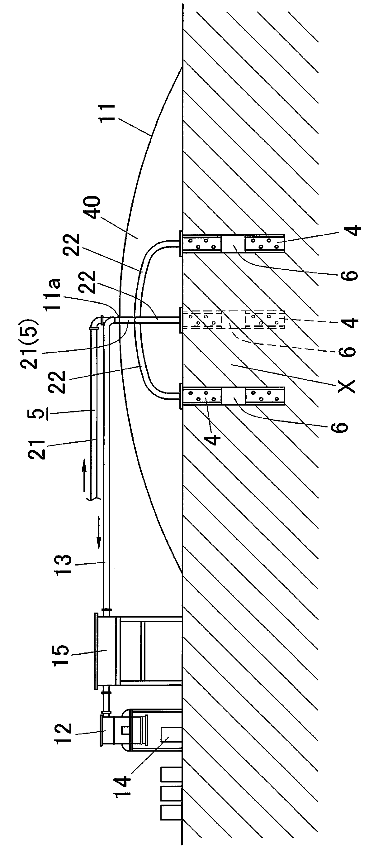 Method for carbonization and device for carbonization of organic matter in soil