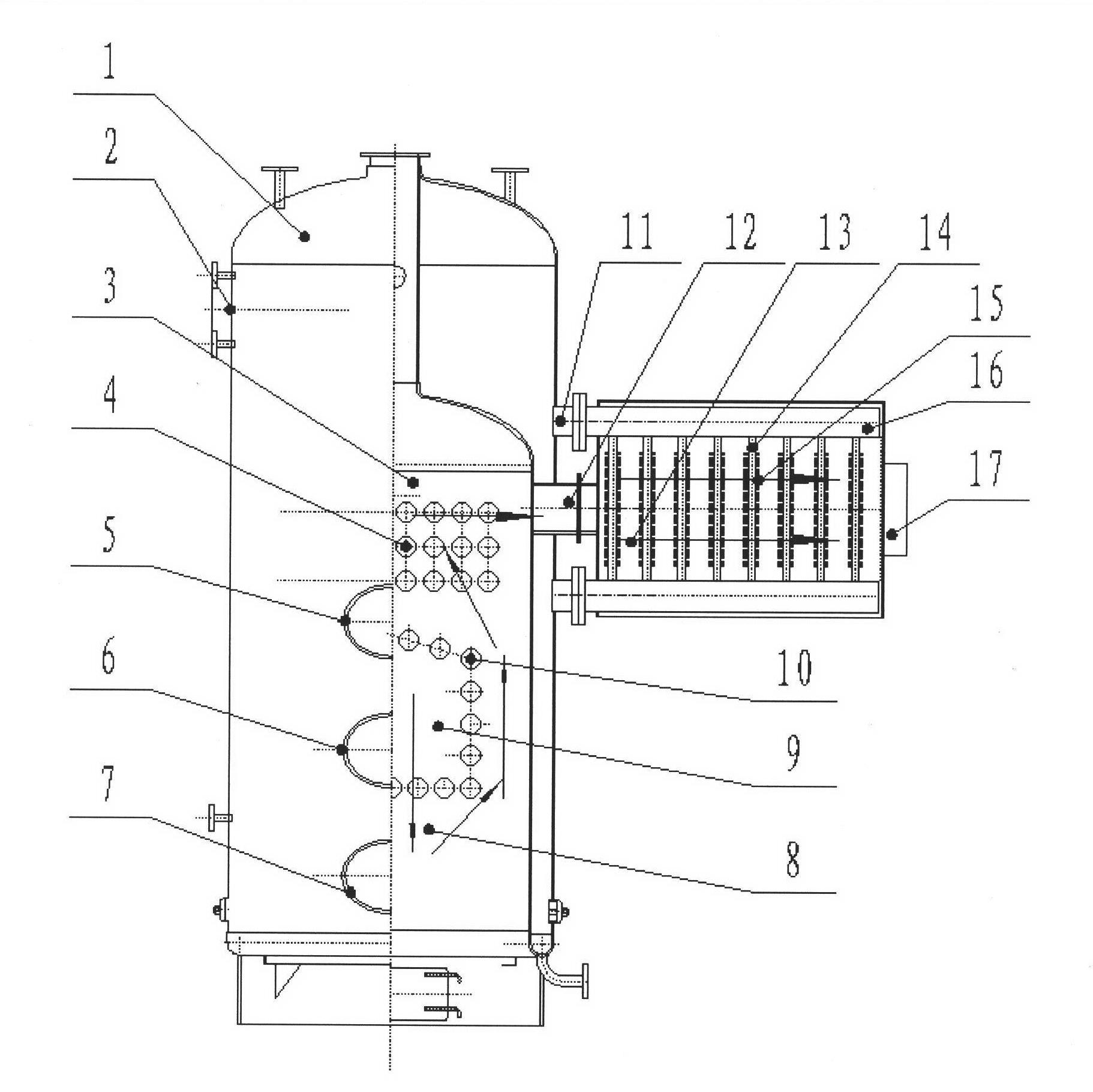 Heating system using biomass as boiler fuel and vertical energy-saving boiler