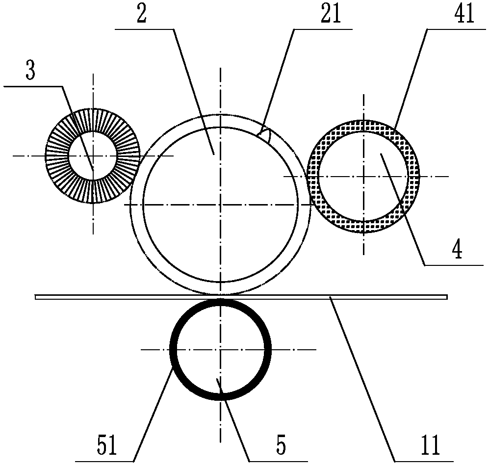 Round cake shaping device of cake rolling machine