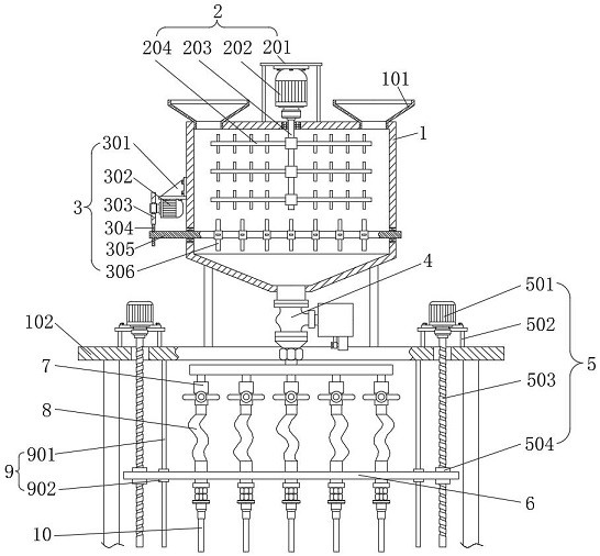 Uniform filling device for composite sauce