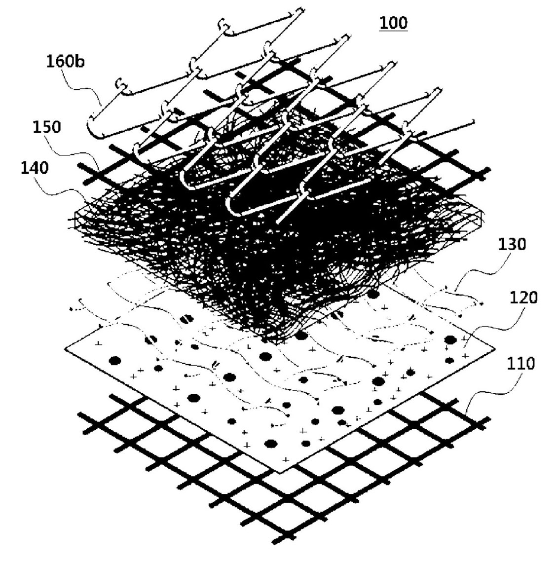 Vegetation mat for protecting the bank of river and slope, and fixing apparatus used in same