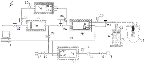 Automatic energy storing high-pressure liquid injecting CO2 phase change pulse coal and rock body cracking method