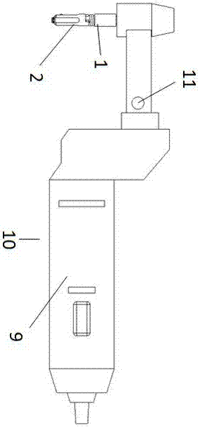 A connection device for quickly changing working heads