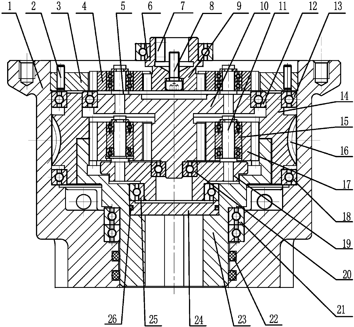 Speed reducing device of valve intelligent executer